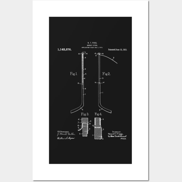 Ice Hockey Stick Patent - Ice Hockey Art - Black Chalkboard Wall Art by patentpress